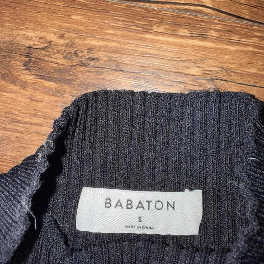 Babaton Aritzia Women's Small Ribbed Open Back Long Sleeve Ambrosia Top